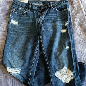 Abercrombie blue jeans.